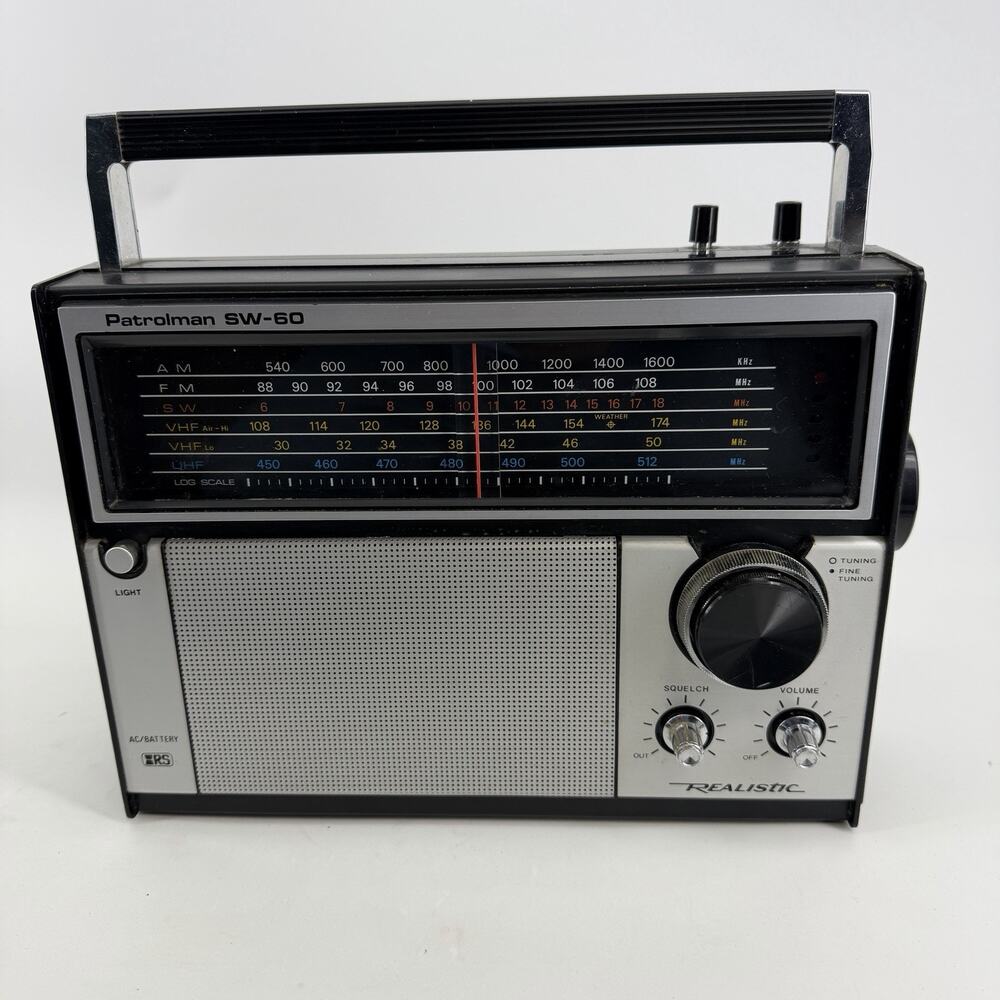 Vintage Realistic Patrolman SW-60 AM/FM/SW/VHF 6-Band Radio